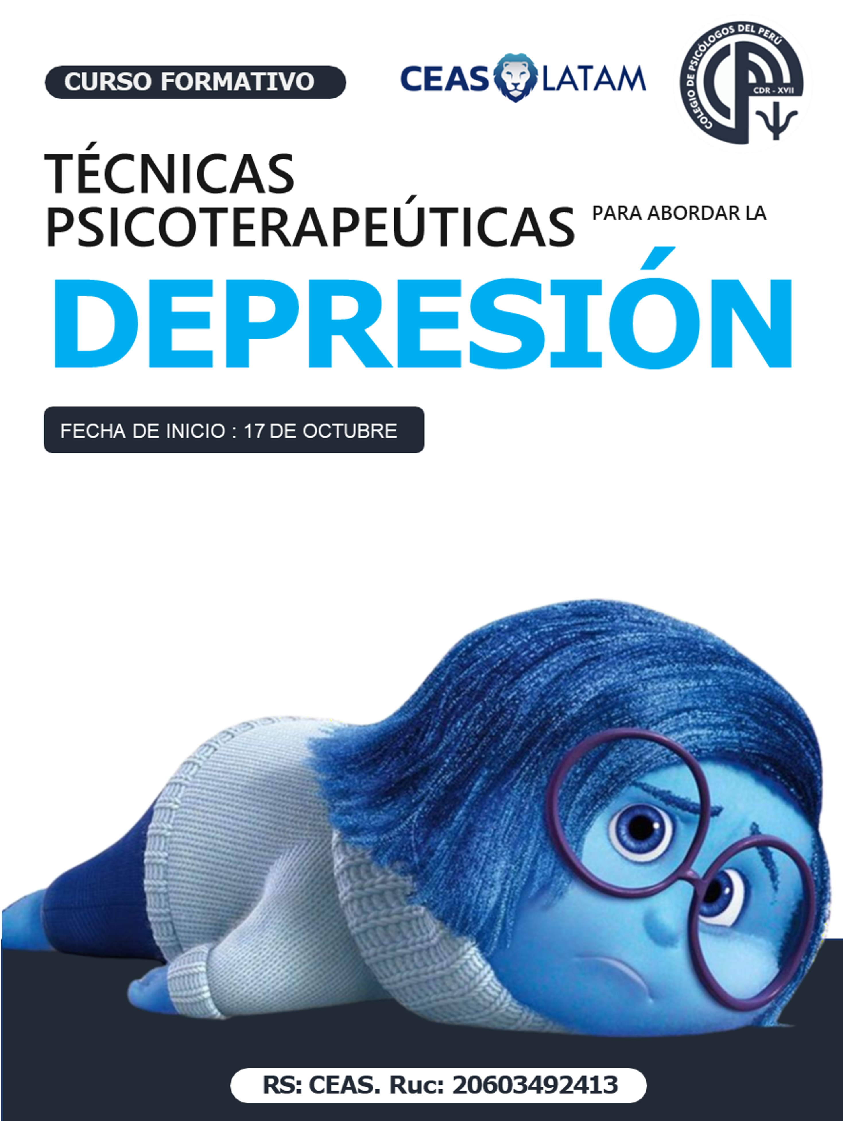 Course Image TÉCNICAS PSICOTERAPÉUTICAS PARA ABORDAR LA DEPRESIÓN - BECA